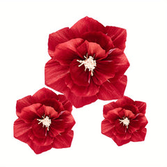 3pcs Wrinkle Paper Flowers Wedding Room Decoration