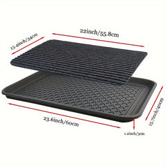 Shoe Tray With Mat For Entryway Pet Food Bowl Storage Tray