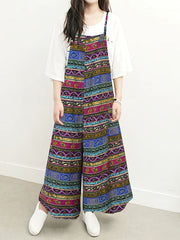 Tribal Print Wide Leg Jumpsuit Vintage Cami