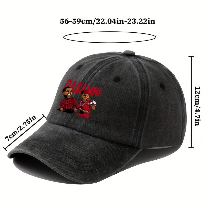 Cartoon Print Baseball Cap Outdoor Sun Hat Fishing Mountaineering