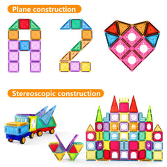 Magnetic Tile Kids Stacking Building Blocks Educational Toys DIY