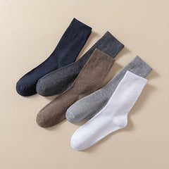 5 Pairs Solid Socks Comfy & Breathable Women's Mid Tube Stockings