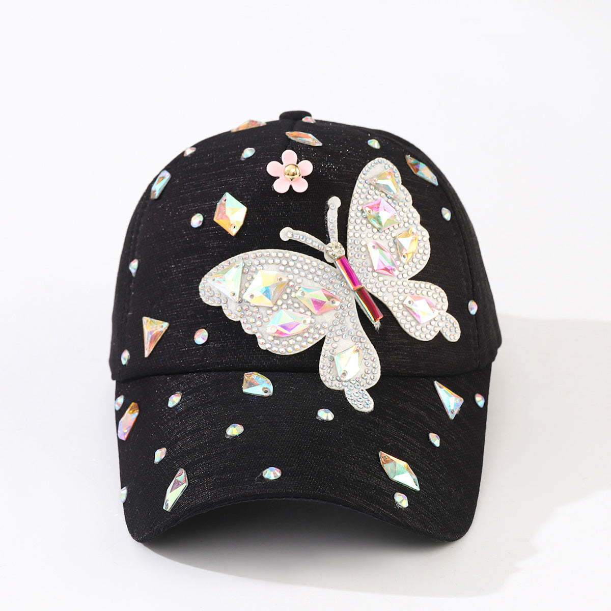 Argyle Butterfly Baseball Cap Outdoor Adjustable Casual Style Hat For Women Girl