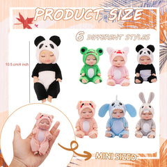 6pcs Mini Reborn Baby Dolls 4 Inch Realistic Toddler Playset Kids Ideal