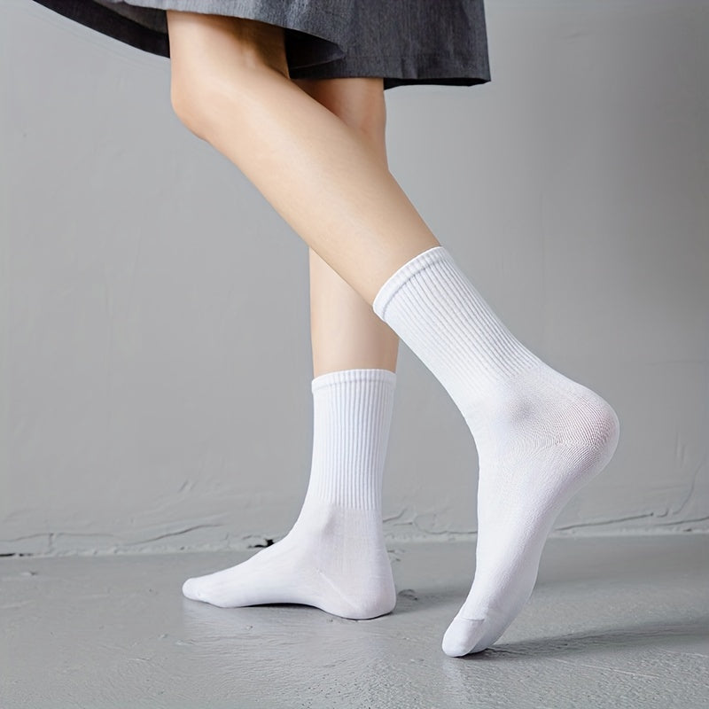 10 Pairs Girls Plain Crew Socks for Kids