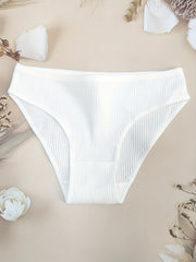 Ribbed Sports Briefs Comfy & Breathable Intimates Panties
