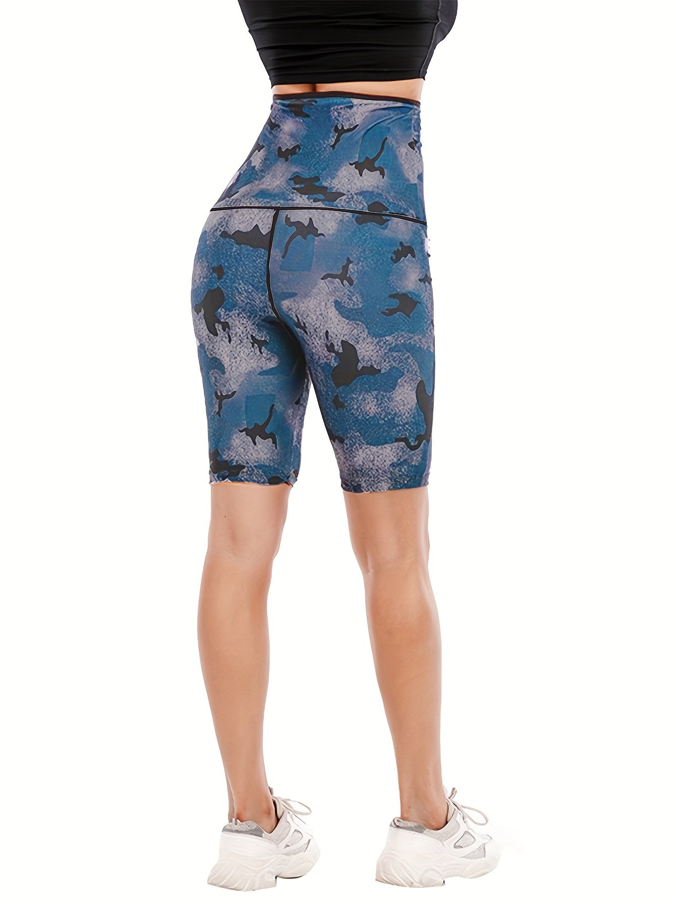 Camouflage Sauna Sweat Shorts Tummy Control Activewear