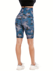 Camouflage Sauna Sweat Shorts Tummy Control Activewear