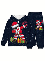 Toddler Boys Christmas Santa Hoodie & Sweatpants Set