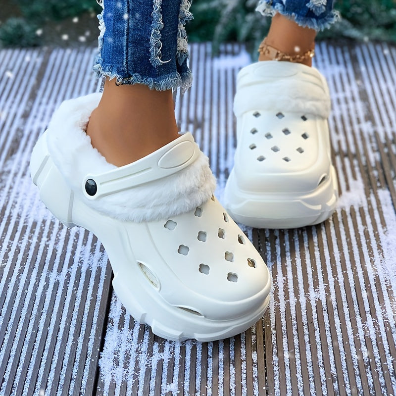 Thickened Warm Hole Shoes Plus Velvet Slippers