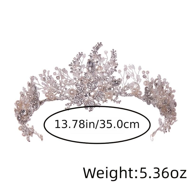 Silvery Crystal Flower Crown Wedding Headband Bride Tiara Headdress