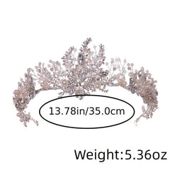 Silvery Crystal Flower Crown Wedding Headband Bride Tiara Headdress