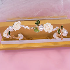 Faux Pearl Flower Headband Head Hoop Wedding Bridal Hair Accessories
