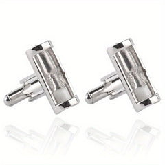 Time Hourglass Crystal Cufflinks for Men