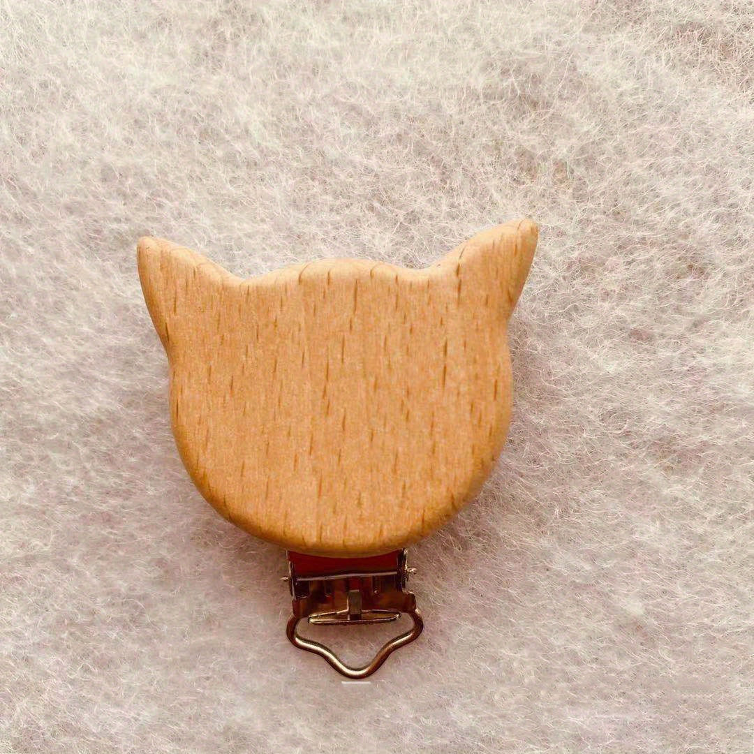 Beech Animal Pacifier Clip Wooden Baby Pacifier Clip