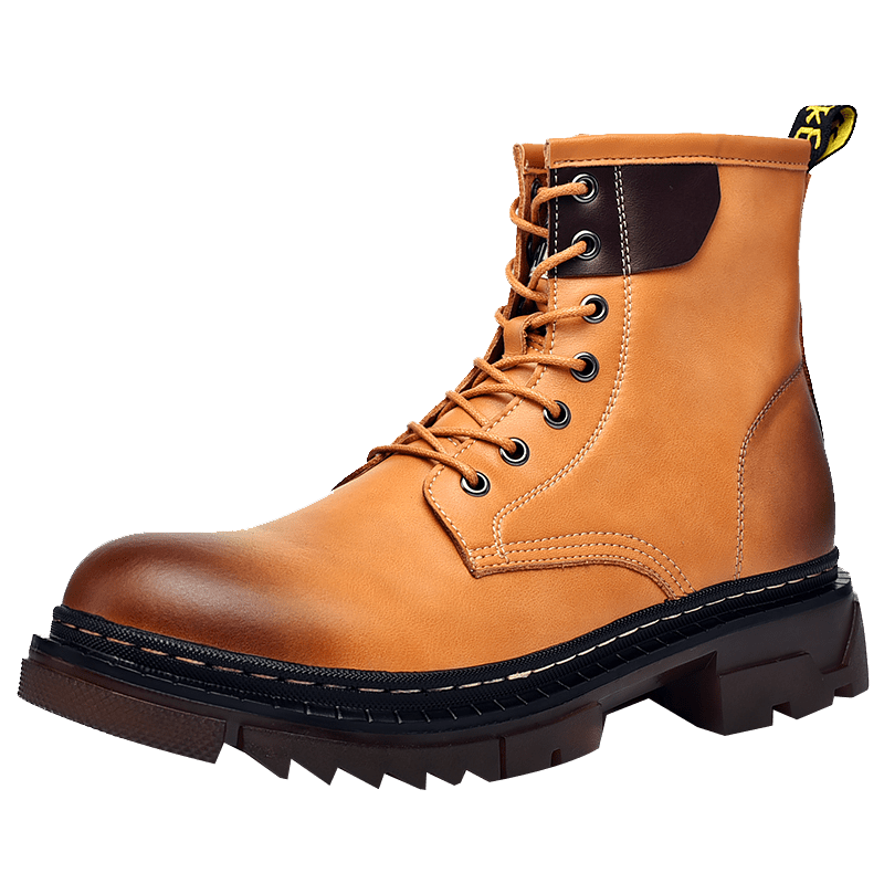 Men's Preppy Style Service Boots Casual Lace up Walking Shoes