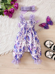Floral Sleeveless Bodysuit Baby Girl Onesie