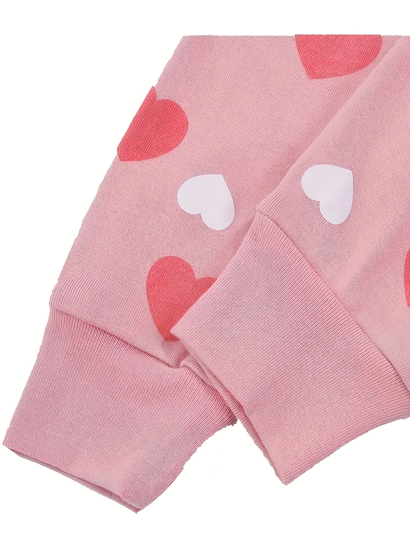 Cartoon Dog Print Cotton Pajama Set LOVE Print Top & Pants