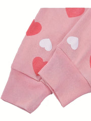 Cartoon Dog Print Cotton Pajama Set LOVE Print Top & Pants