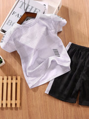 Kids Sports Casual Suit T-shirt & Shorts Set Quick Drying Lightweight