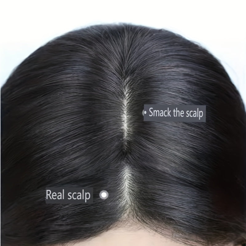 100% Human Hair Mono Topper Clip In Hair Piece for Women - Natural Look