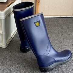 Women's Waterproof Mid Calf Rain Boots - Anti skid Slip On Shoes