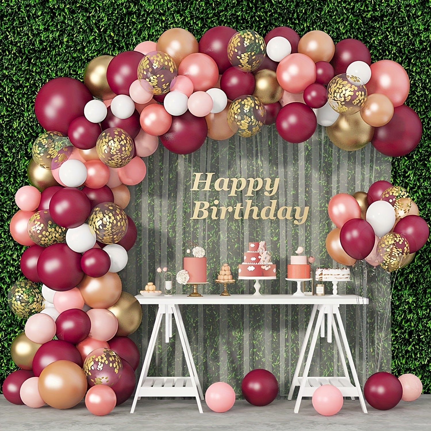 60pcs Burgundy Red Party Latex Balloons 5inch Wine Red Balloons