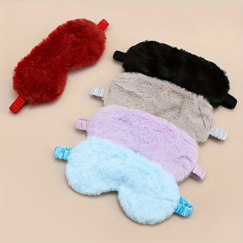 Plush Eye Mask for Travel and Rest, Black
