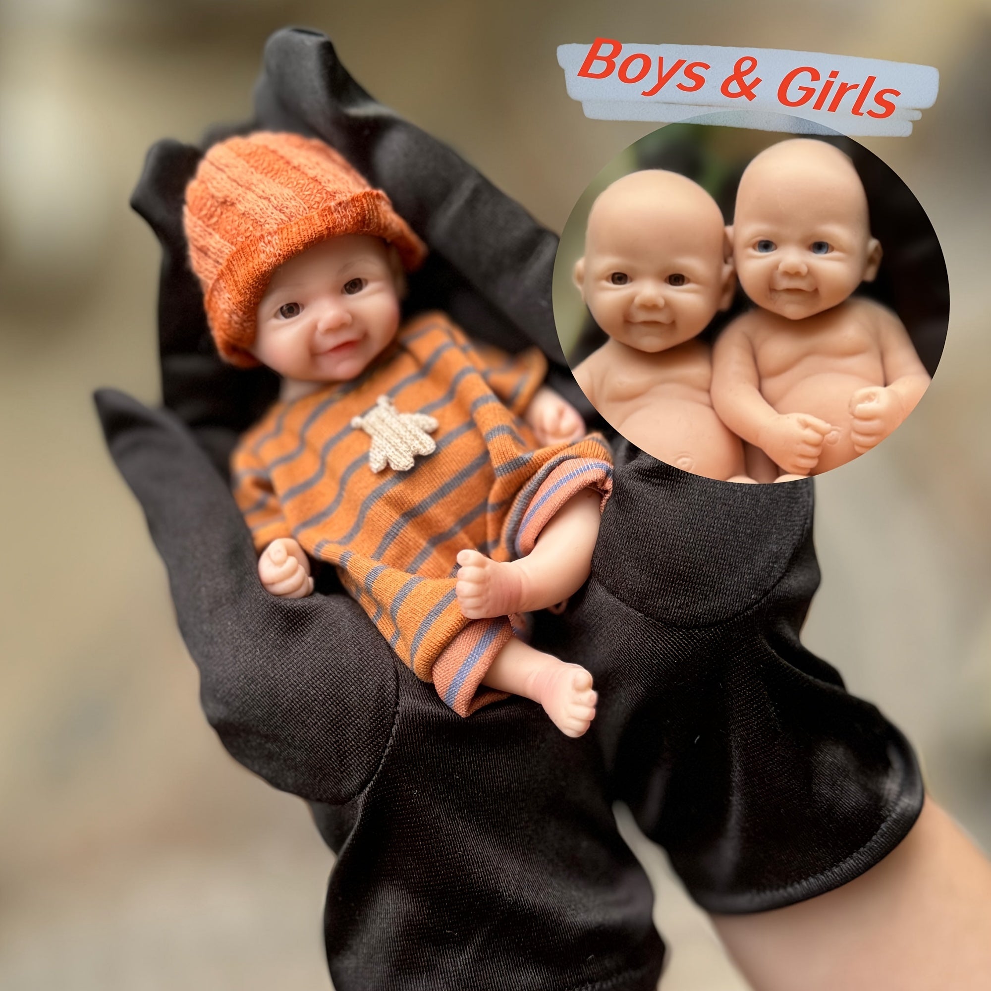 6 inch Silicone Reborn Baby Dolls Full Body Soft Solid Silicone Mixed