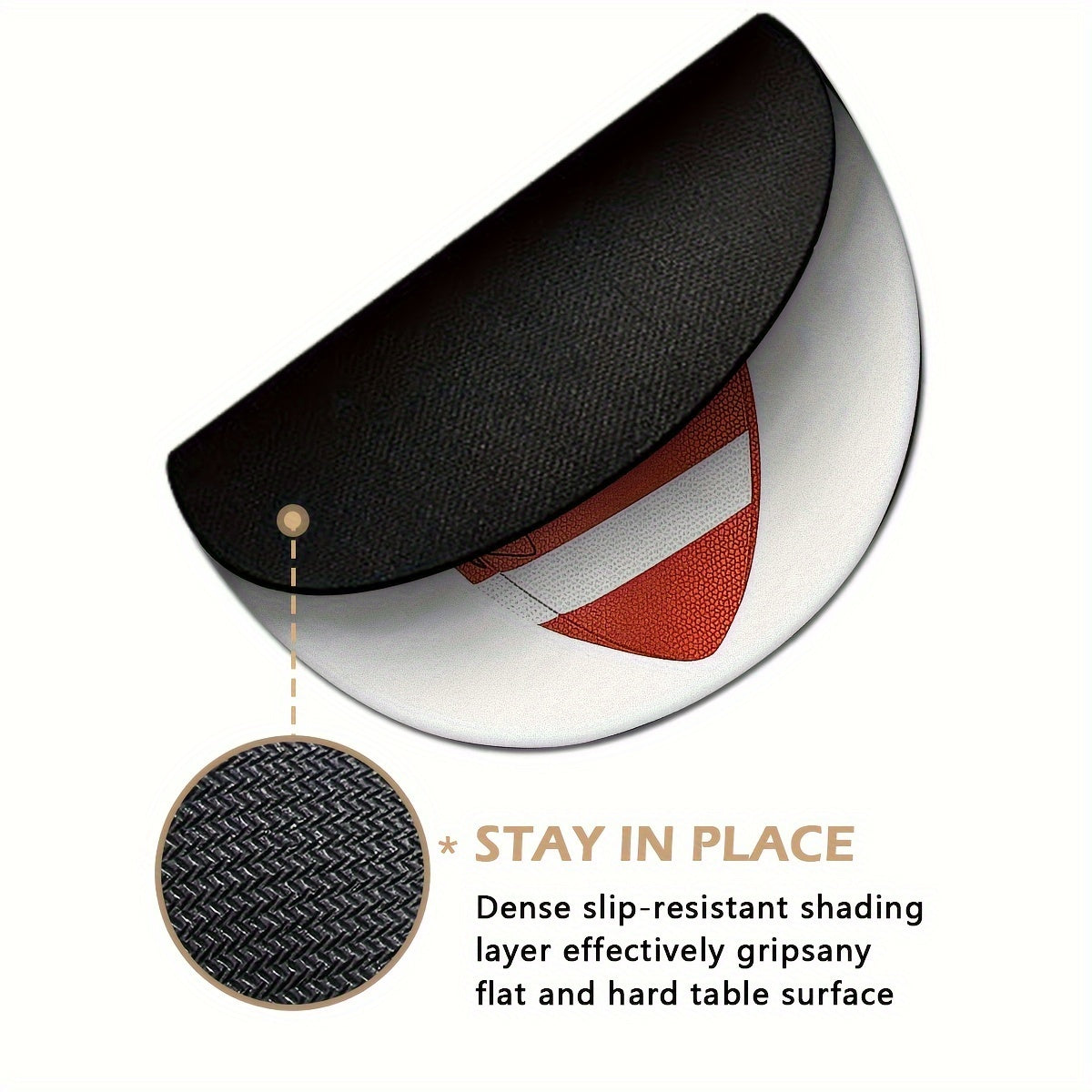 Rugby Printed Circular Anti Slip Mouse Pad
