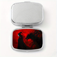 Creative Witch Print Square Medicine Box - Two Compartment Pill Box