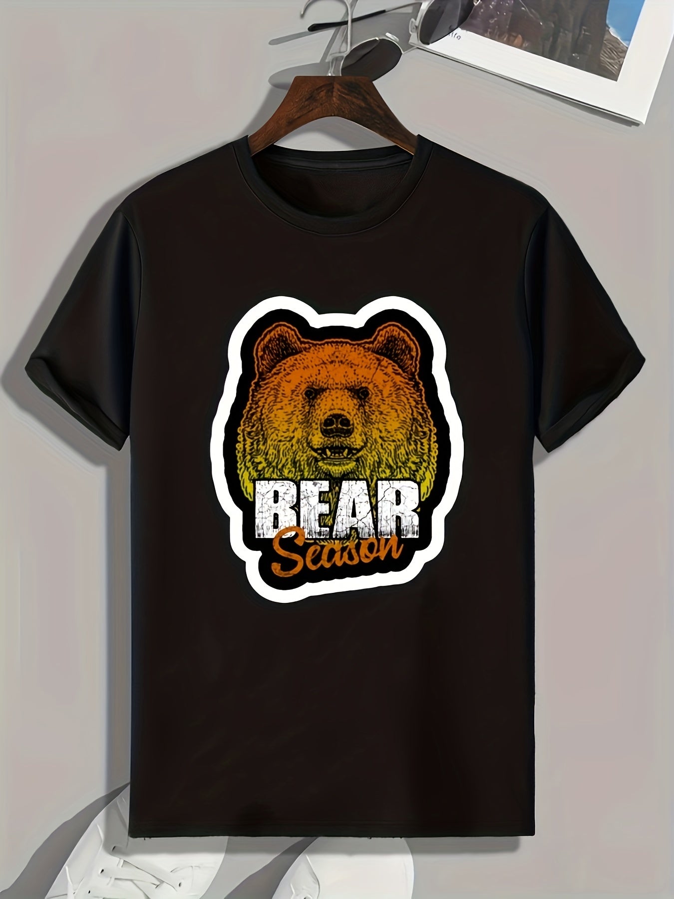 BEAR Season Print Men's Graphic T shirt Casual Comfy Tees For Summer
