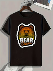 BEAR Season Print Men's Graphic T shirt Casual Comfy Tees For Summer