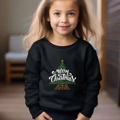 OERYUI Christmas Tree Graphic Long Sleeve Sweatshirt Boys Girls Crew Neck Pullov