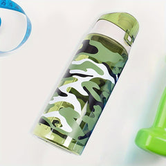 600ml Leakproof Water Cup Camouflage Flip Top Bottle for Outdoor Sports & Travel