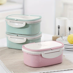Leakproof Wheat Straw Lunch Box Double Compartment with Lid