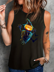 Halloween Casual Tank Top Women's Plus Graphic Print Vest