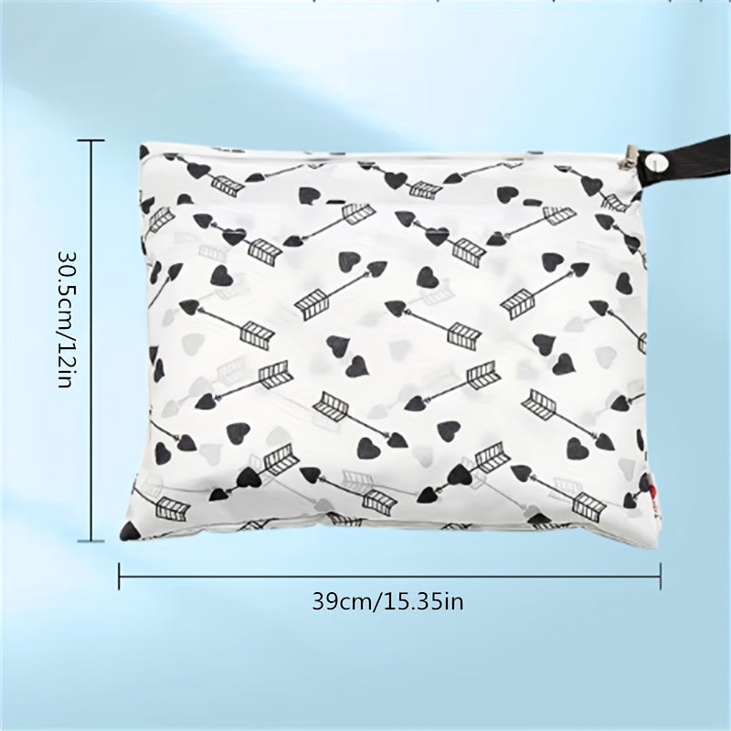 Double Zipper Wet Dry Waterproof Bag Diaper Storage Portable Bag