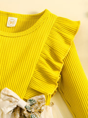 Girls' Embroidered Tulle Bowknot Casual Dresses Kid Girls Fall Winter Outfit