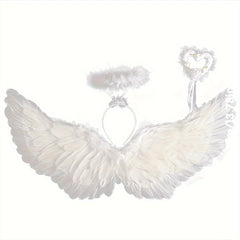 Angel Feather Wings Fairy Stick Headband 3pcs Set Toy