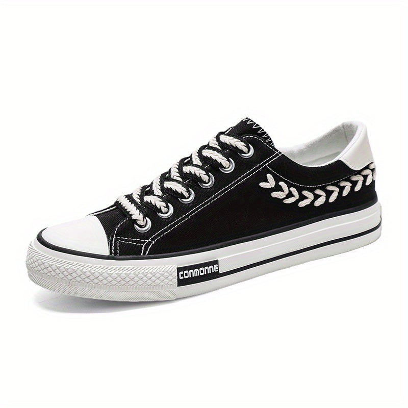 Men's Low Top Canvas Skate Shoes Outdoor Walking Sneakers