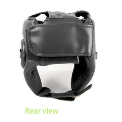 Professional PU Leather Boxing Helmet, Judo Kickboxing Headgear Sparring Helmet