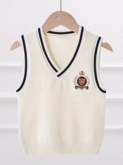 Boys V Neck Knitted Cotton Sweater Vest