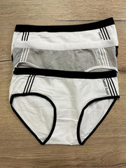 3pcs Colorblock Briefs Comfy & Stretchy Intimates Panties Womens Lingerie
