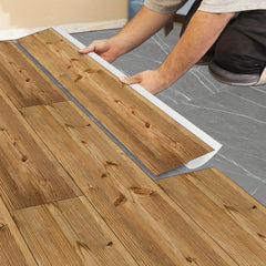 Gray Wood Flooring Peel And Stick Tiles Waterproof for Bathrooms and Kitchens