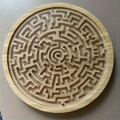 Wooden Maze Puzzle Board Double Sided - Brain Teaser Game