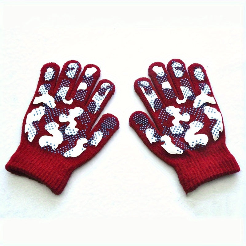 Kids Winter Knitted Gloves Elastic Grip Warm Keeping Children's Gloves