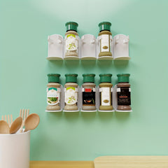 Wall Mounted Spice Jar Holder for Kitchen Organization