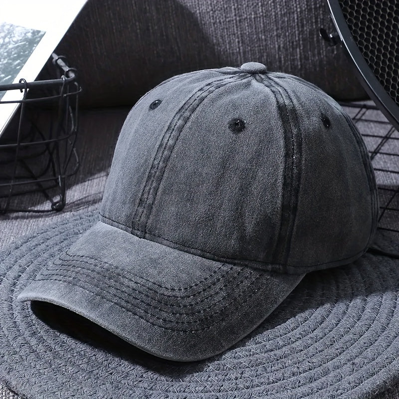 Washed Solid Baseball Cap Visor Sports Cap
