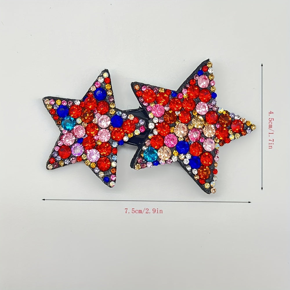 Rhinestones Star Hair Clips for Girls